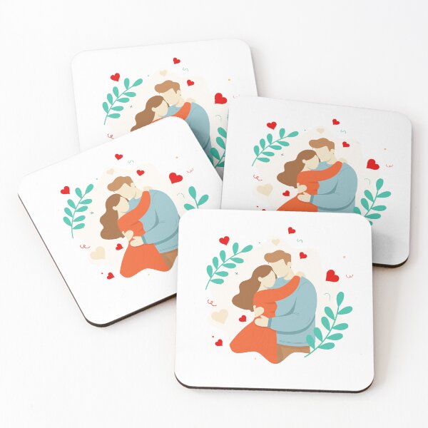 Item preview, Romantic Couple Hugging Illustration – Valentine’s Day Love Art designed and sold by GriferrStore.