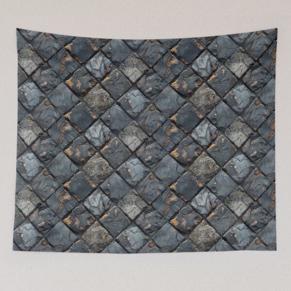 Item preview, Rustic Dark Slate Stone Mosaic Pattern designed and sold by NTGUILTY.