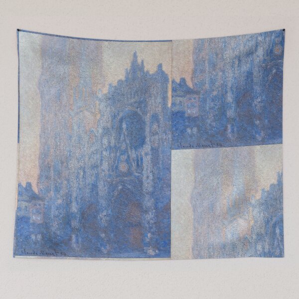 Item preview, Rouen Cathedral Facade and Tour Dalbane Morning Effect by Claude Monet: Impressionist Poster designed and sold by artofuniverse.