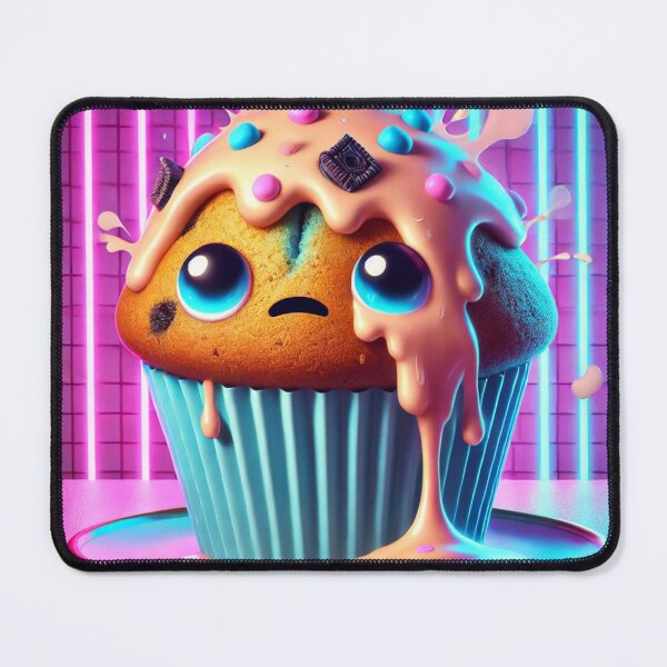 Item preview, Sad Cupcake Meltdown – Neon Drip Dessert Aesthetic (Cute Depressed Muffin) designed and sold by ComedyInkFactor.