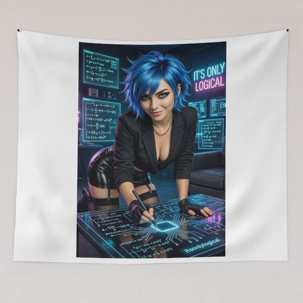 Item preview, Cipher Thorne Itsonlylogical Math Blue Hair designed and sold by CathryneDelamort.