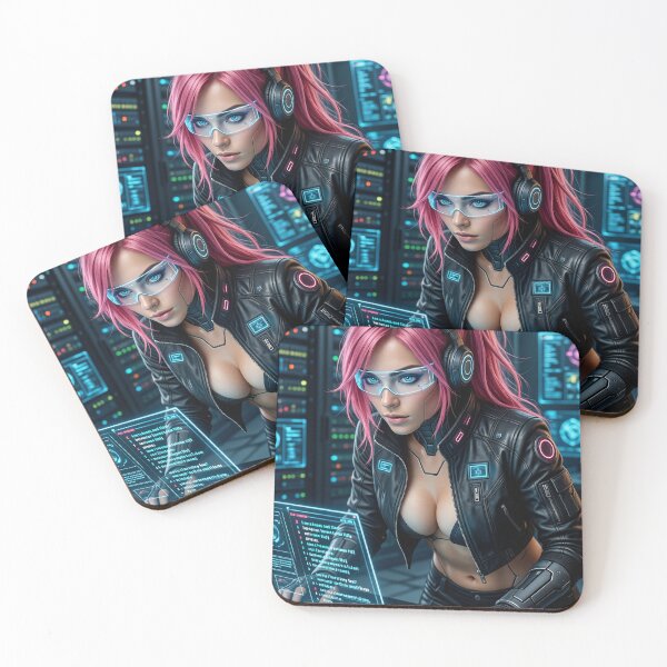 Item preview, Pink Hair Cyberpunk Hacker itsonlylogical designed and sold by CathryneDelamort.