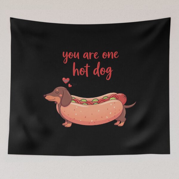 Item preview, Valentine You are One Hot Dog Cute Dachshund Wiener Dog designed and sold by OlakunleOloroz.