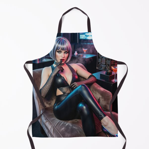 Item preview, Silver Haired Cyber Beauty In Neon Lounge designed and sold by CathryneDelamort.