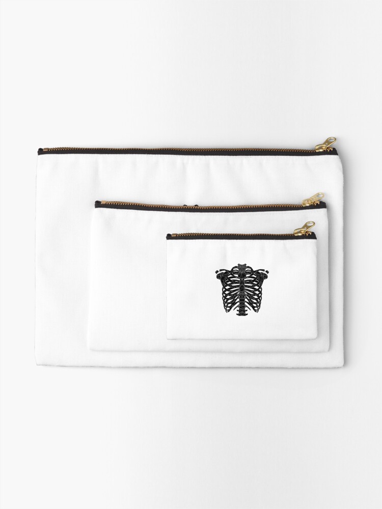 Thumbnail 2 of 4, Zipper Pouch, Geometric Low Poly Ribcage designed and sold by BotivaGB.