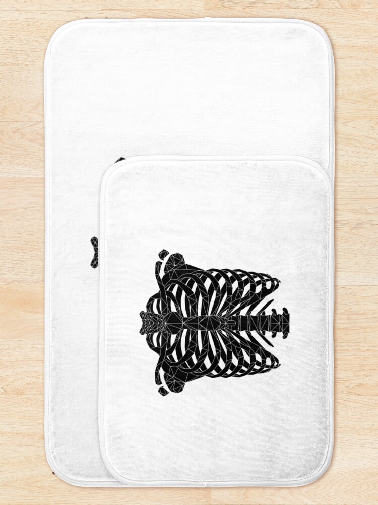 Thumbnail 5 of 6, Bath Mat, Geometric Low Poly Ribcage designed and sold by BotivaGB.