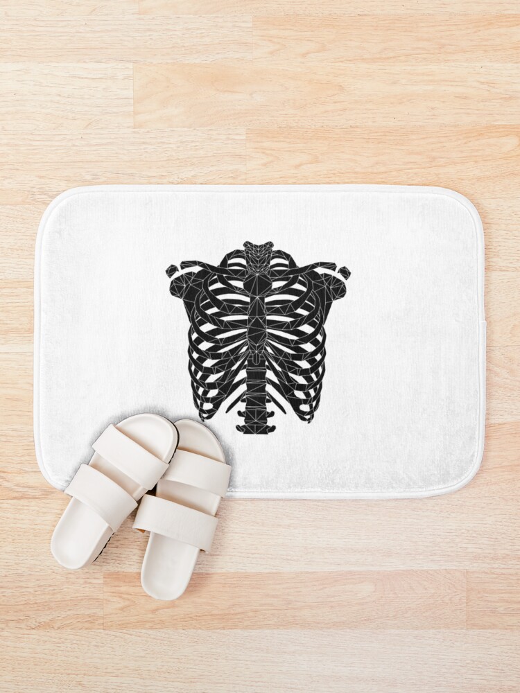 Thumbnail 1 of 6, Bath Mat, Geometric Low Poly Ribcage designed and sold by BotivaGB.