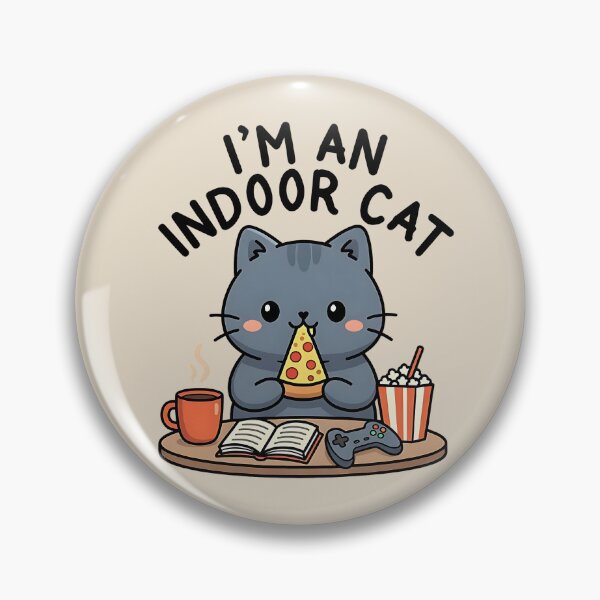 Item preview, I'm An Indoor Cat Game Cat Pizza designed and sold by dudelinart.