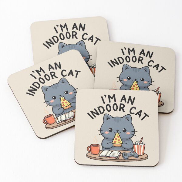 Item preview, I'm An Indoor Cat Game Cat Pizza designed and sold by dudelinart.