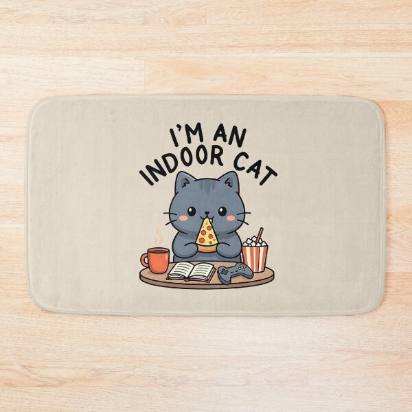 Item preview, I'm An Indoor Cat Game Cat Pizza designed and sold by dudelinart.