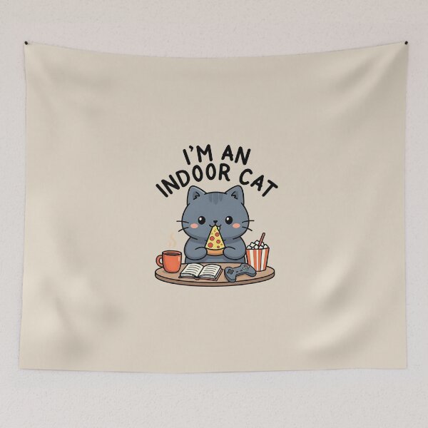 Item preview, I'm An Indoor Cat Game Cat Pizza designed and sold by dudelinart.