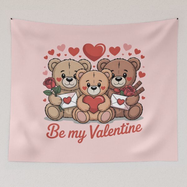 Item preview, Cute Valentine Bears – Be My Valentine designed and sold by Nimkaew.