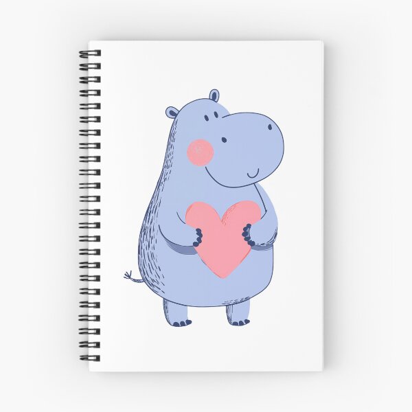 Item preview, Cute hippo holding a pink heart designed and sold by Baart72.