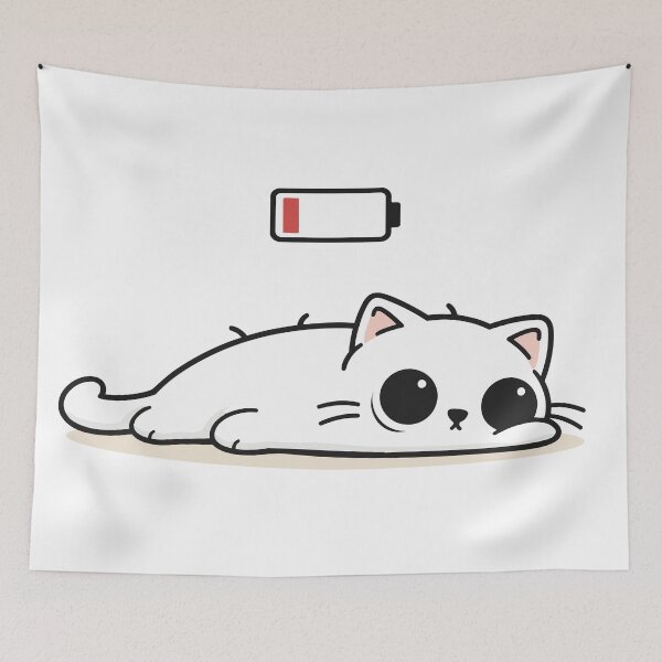Item preview, Low Battery Cat Illustration Statement designed and sold by CreareAT.