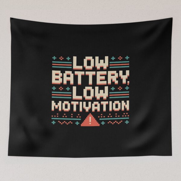 Item preview, Low Battery Low Motivation Pixel Funny Gamer & Coder designed and sold by HORIZBoutique.