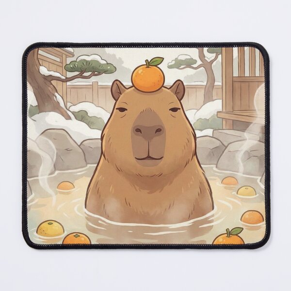 Item preview, Funny Capybara Onsen One Line Art - "Okay I Pull Up" Minimalist Aesthetic designed and sold by NonditStudio.
