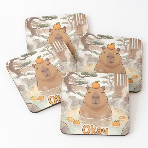 Item preview, Funny Capybara Onsen One Line Art - "Okay I Pull Up" Minimalist Aesthetic designed and sold by NonditStudio.