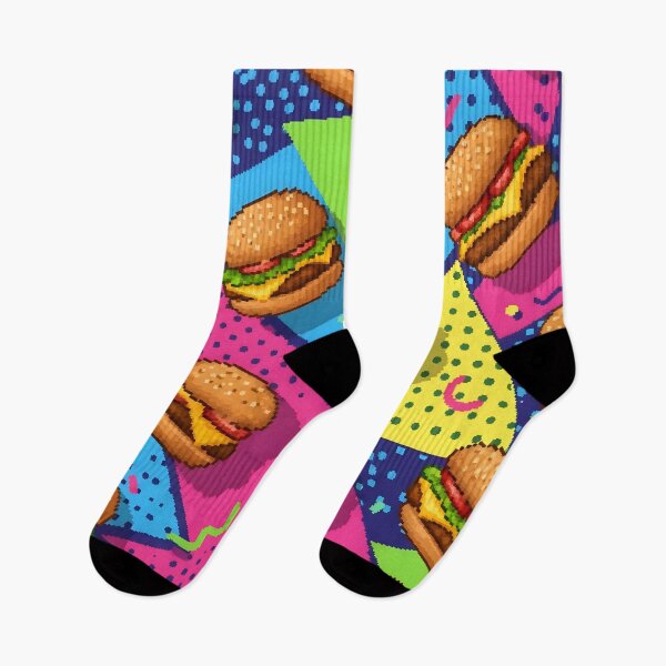 Item preview, Pixel Art Retro Burger Junk Food Pattern designed and sold by Brendan Arthur Ring.