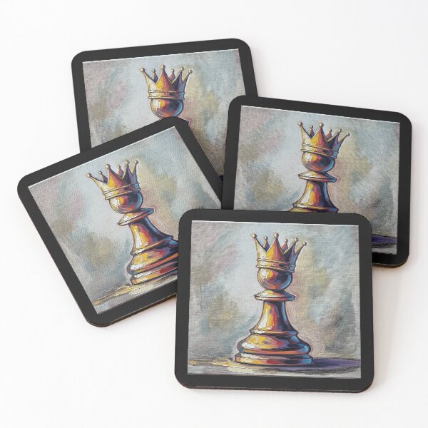 Item preview, Regal Chess Pawn Painting Fine Art Impasto Crown King Art designed and sold by INNER WINNER YOU.