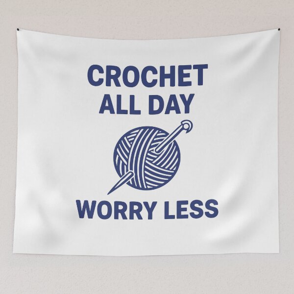 Item preview, Yarn Lovers Crochet All Day Worry Less Funny designed and sold by LuminOrb.