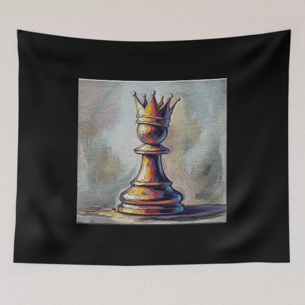 Item preview, Regal Chess Pawn Painting Fine Art Impasto Crown King Art designed and sold by INNER WINNER YOU.