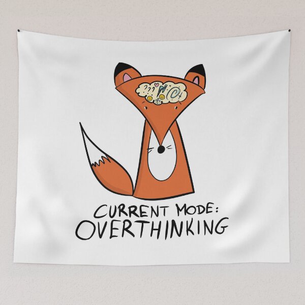 Item preview, Current Mode: Overthinking Fox - Cute Anxiety Art designed and sold by DesignFreakArt.