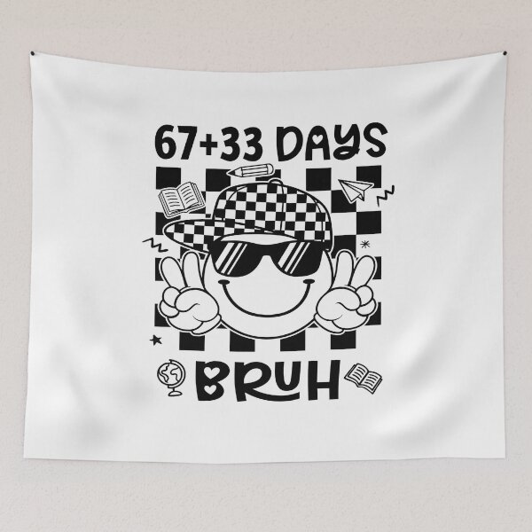Item preview, 67+33 Days of School Bruh: Retro Smiley Face designed and sold by JacobKotai.