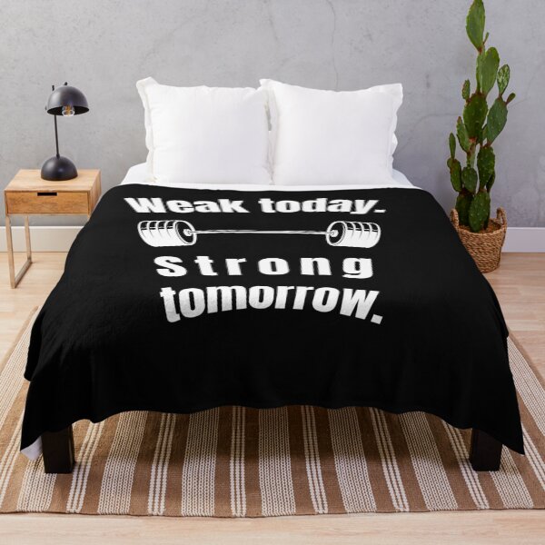 Item preview, Weak today. Strong tomorrow. Gym Fitness Motivation Quote designed and sold by TeeArtWorld.