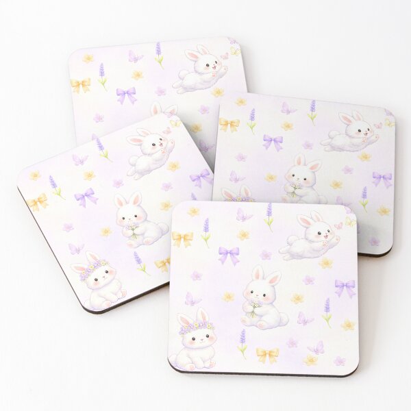 Item preview, Cute Bunny Pastel Nursery Illustration with Flowers designed and sold by ClamberryStudio.