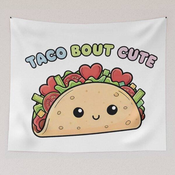 Item preview, Taco Bout Cute - Kawaii Heart Taco Pun designed and sold by velveteclipseco.