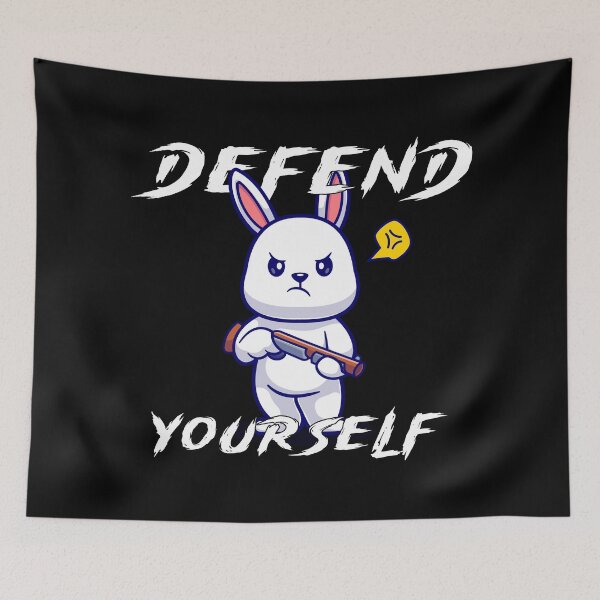 Item preview, Defend Yourself - Cute Bunny designed and sold by R-A Designs.