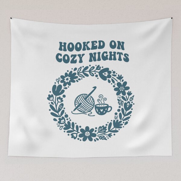 Item preview, Hooked On Cozy Nights Crochet Lover Funny designed and sold by LuminOrb.