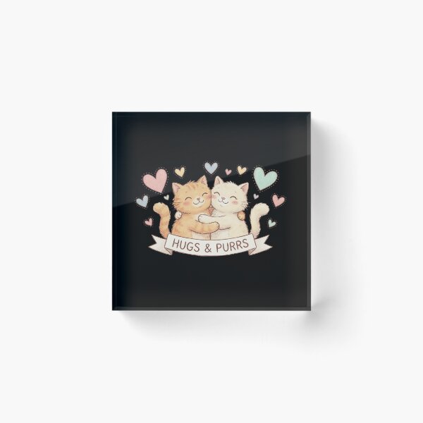 Item preview, Hugs and Purrs – Cute Cat Couple Embracing | Perfect Valentine’s Day Gift designed and sold by cr6zym1nd.