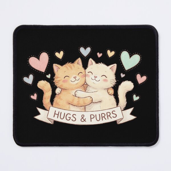 Item preview, Hugs and Purrs – Cute Cat Couple Embracing | Perfect Valentine’s Day Gift designed and sold by cr6zym1nd.