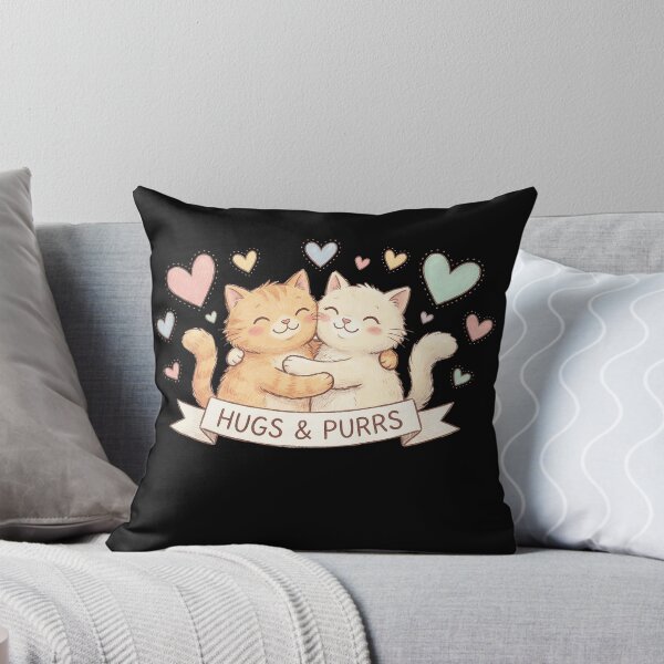 Item preview, Hugs and Purrs – Cute Cat Couple Embracing | Perfect Valentine’s Day Gift designed and sold by cr6zym1nd.
