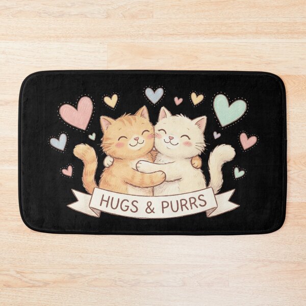 Item preview, Hugs and Purrs – Cute Cat Couple Embracing | Perfect Valentine’s Day Gift designed and sold by cr6zym1nd.