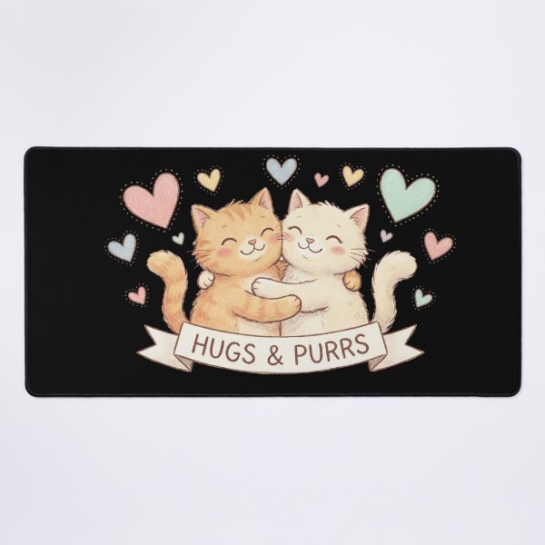 Item preview, Hugs and Purrs – Cute Cat Couple Embracing | Perfect Valentine’s Day Gift designed and sold by cr6zym1nd.