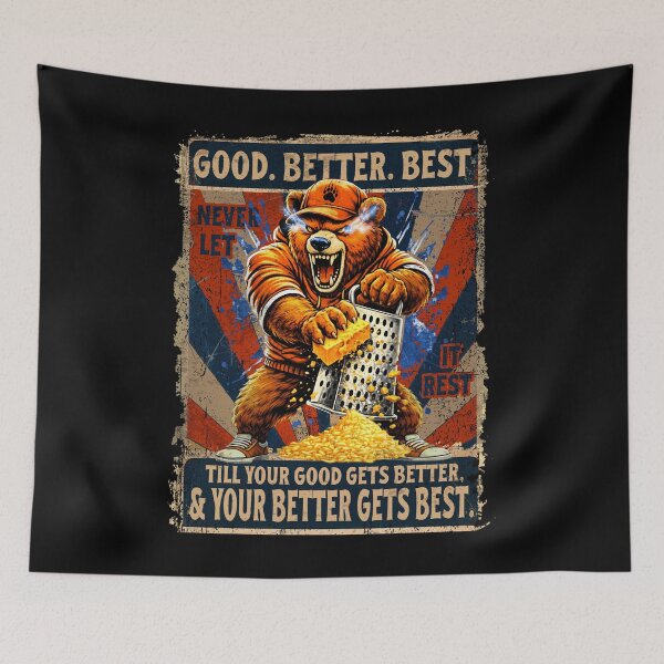 Item preview, Bear with Cheese Grater Hat Funny Good better best designed and sold by PrettyInk.