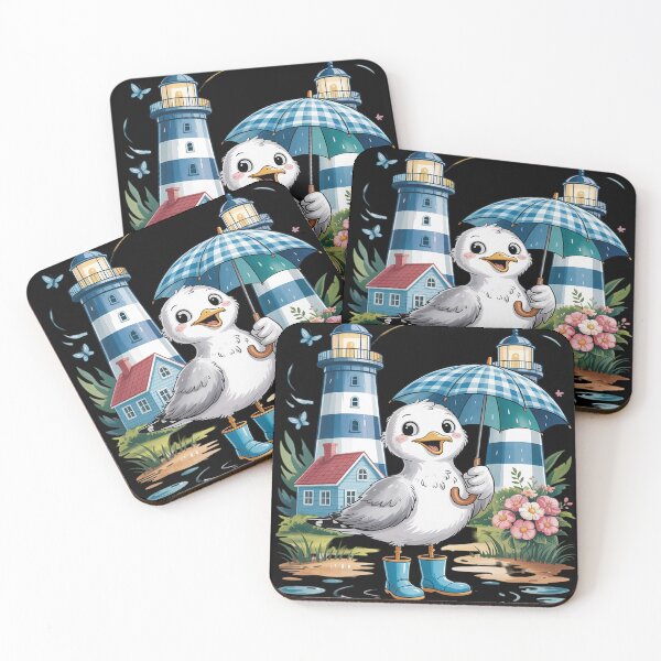 Item preview, Maritime Seagulls Seagull Boys Lighthouse designed and sold by FluoroWave.