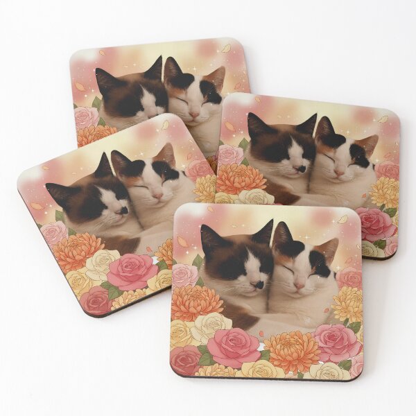 Item preview, Petal Dreams & Purring Hearts – Floral Cat Companions designed and sold by meesub.