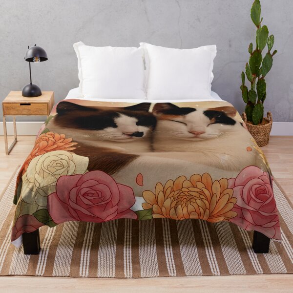 Item preview, Petal Dreams & Purring Hearts – Floral Cat Companions designed and sold by meesub.