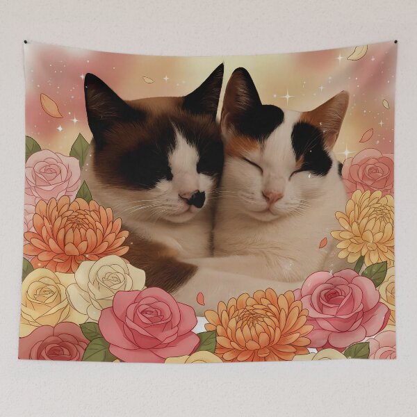 Item preview, Petal Dreams & Purring Hearts – Floral Cat Companions designed and sold by meesub.