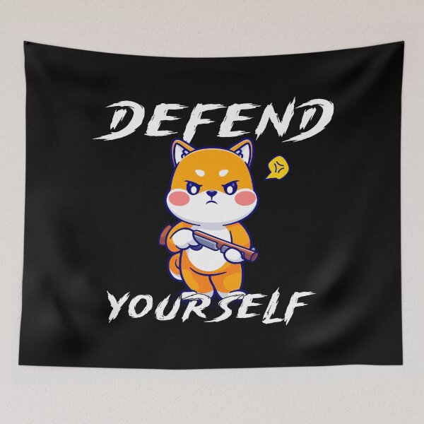 Item preview, Defend Yourself – Soft Look, Hard Boundary - Shiba designed and sold by R-A Designs.