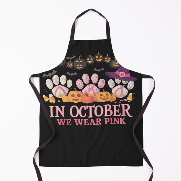 Item preview, In October We Wear Pink Ribbon Halloween Spooky Dog Paws designed and sold by trinfhri.
