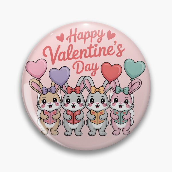 Item preview, Cute Valentine Bunnies – Happy Valentine’s Day designed and sold by Nimkaew.