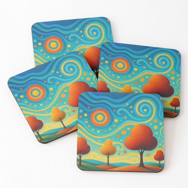 Item preview, Swirls of color above treetops designed and sold by Sigtrix.