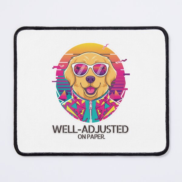 Item preview, Well Adjusted on Paper. Golden Retriever. Retro 90s. designed and sold by Everything Golden Co..