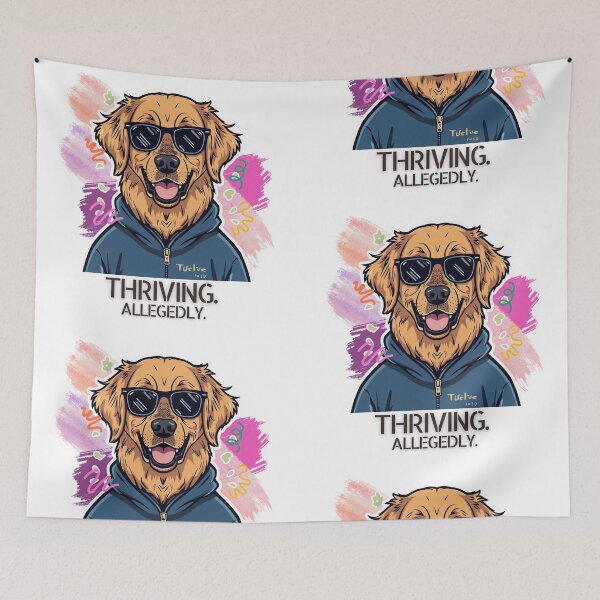 Item preview, Thriving. Allegedly. Golden Retriever. Retro 90s. designed and sold by Everything Golden Co..