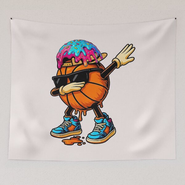 Item preview, Dabbing Basketball Ice Cream Drip for Boys Funny Basketball designed and sold by ArleneRowe.