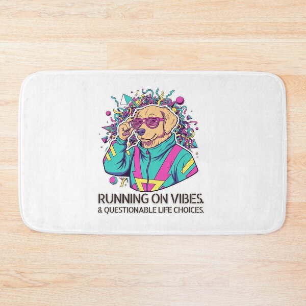 Item preview, Running on Vibes & Questionable Life Choices. Golden Retriever. Retro 90s. designed and sold by Everything Golden Co..